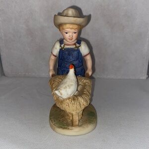 Homco Denim Days Farm Boy in Blue and White